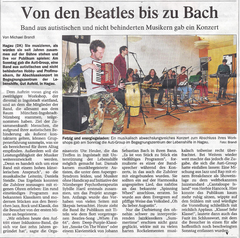 Presseartikel Donaukurier, 28. Oktober 2014, zu unserem Konzert am 26. Oktober in Ingolstadt